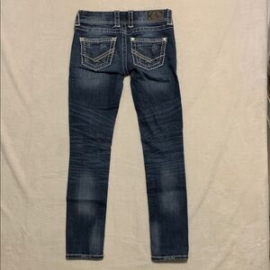 Bke Stella 26 jeans distressed embroidered ankle skinny 30x29